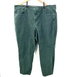 American Eagle AEO high rise waist green corduroy mom jeans tapered leg 24 plus